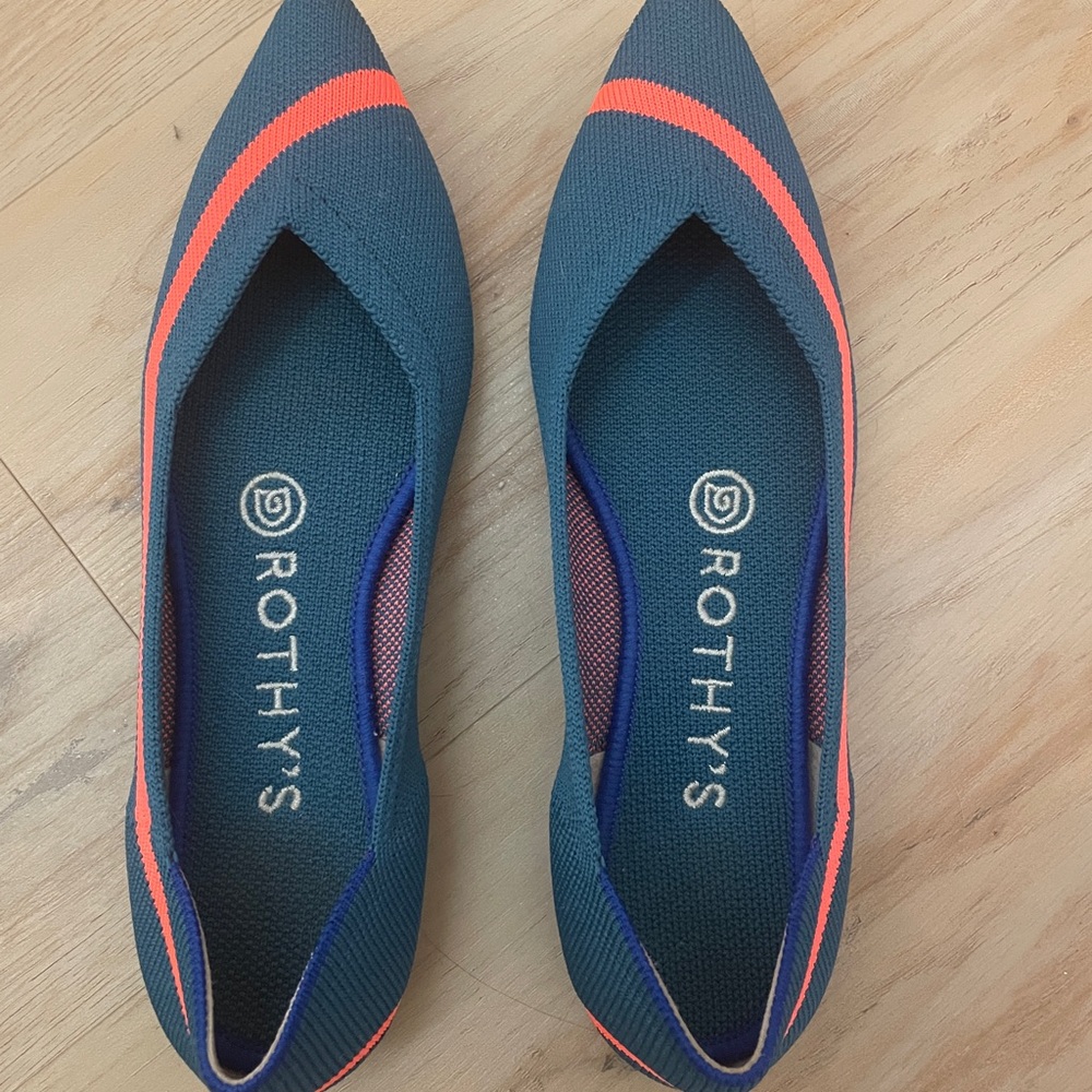 Rothy's Vibrant Blue and Orange Flats